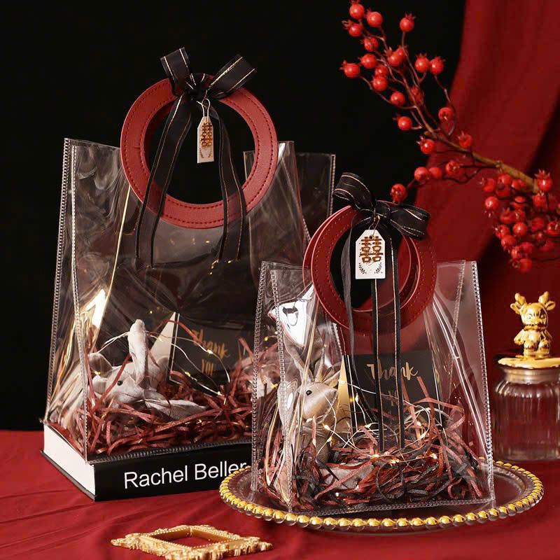 Túi Nhựa Trong Quai Da Cao Cấp (Set 10 Cái) - Sỉ Phụ Kiện Hoa Túi Nhựa Trong Quai Da Cao Cấp (Set 10 Cái) - Ảnh 2
