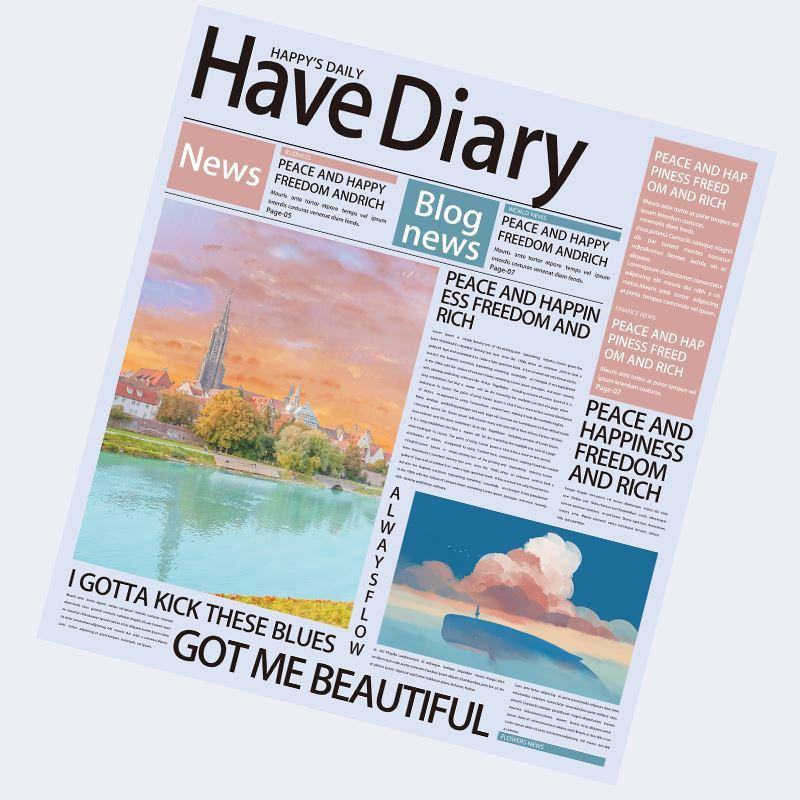 Giấy Báo Chữ Have Diary Cao Cấp - Sỉ Phụ Kiện Hoa Giấy Báo Chữ Have Diary Cao Cấp - Ảnh 4