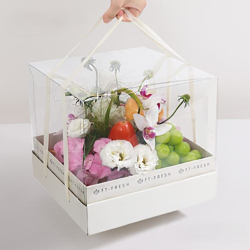 Hộp Đựng Hoa Quả Ft Fresh Có Quai Xách Màu Kem Cao Cấp (Set 5 Cái) - Sỉ Phụ Kiện Hoa Hộp Đựng Hoa Quả Ft Fresh Có Quai Xách Màu Kem Cao Cấp (Set 5 Cái) - Ảnh 2
