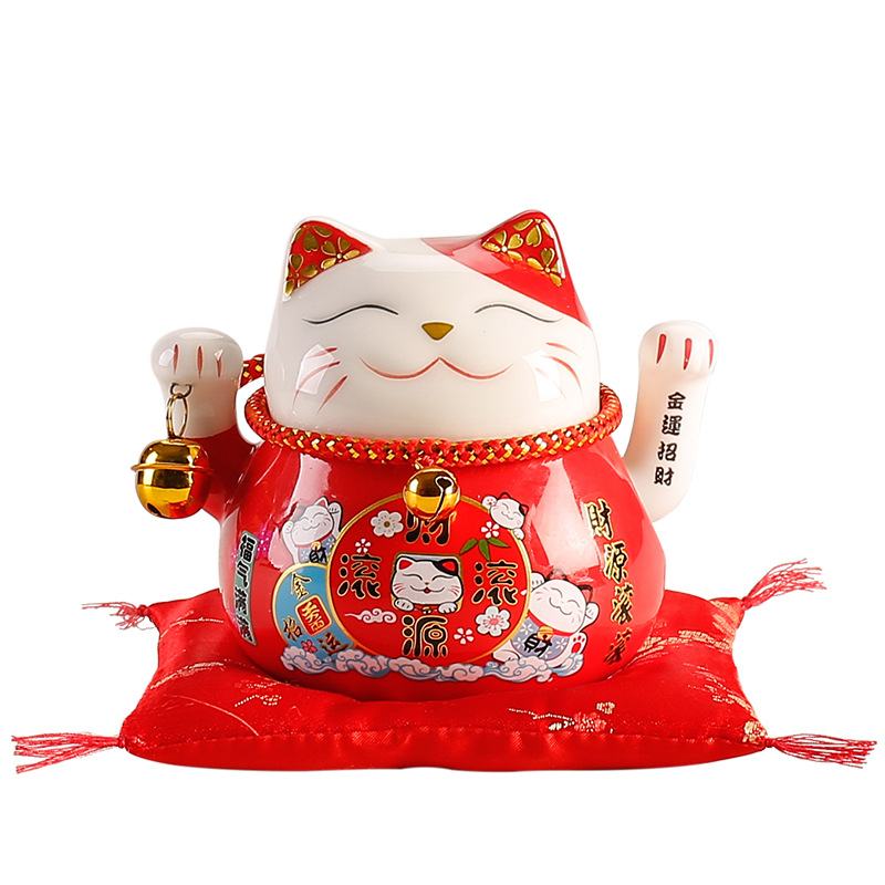 Mèo Thần Tài May Mắn Size 12cm - Sỉ Phụ Kiện Hoa Mèo Thần Tài May Mắn Size 12cm