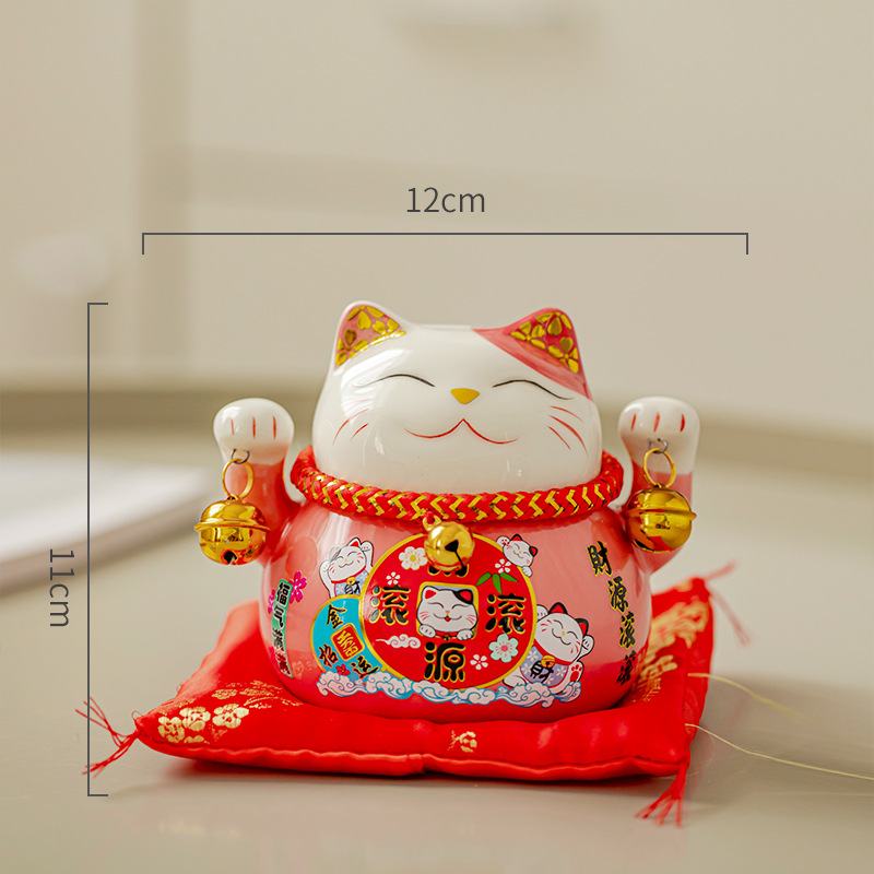 Mèo Thần Tài May Mắn Size 11cm - Sỉ Phụ Kiện Hoa Mèo Thần Tài May Mắn Size 11cm - Ảnh 3