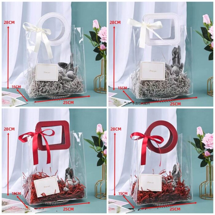 Túi Nhựa Trong Quai Da Cao Cấp (Set 10 Cái)
