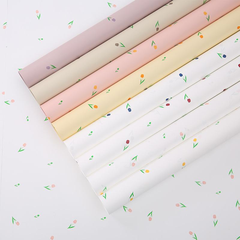 Giấy 1 Mặt Họa Tiết Tulip Cao Cấp - Sỉ Phụ Kiện Hoa Giấy 1 Mặt Họa Tiết Tulip Cao Cấp