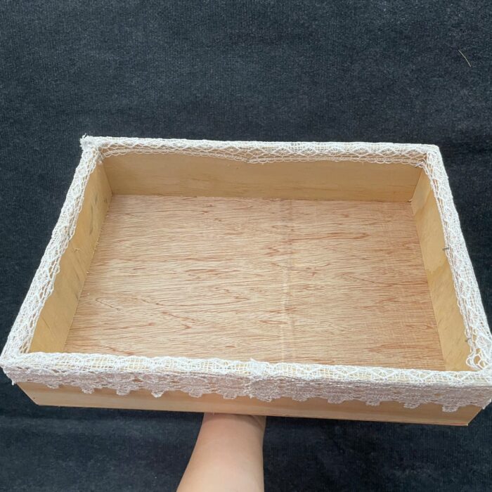 Khay Gỗ Viền Ren Đựng Quà (Set 10 cái)