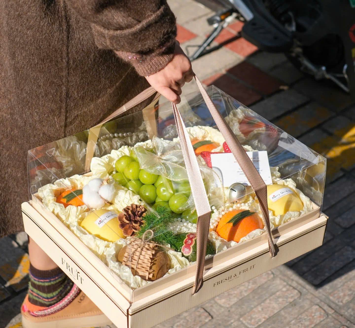 Hộp Đựng Hoa Quả Ft Fresh Có Quai Xách Màu Kem Cao Cấp (Set 5 Cái) - Sỉ Phụ Kiện Hoa Hộp Đựng Hoa Quả Ft Fresh Có Quai Xách Màu Kem Cao Cấp (Set 5 Cái) - Ảnh 3