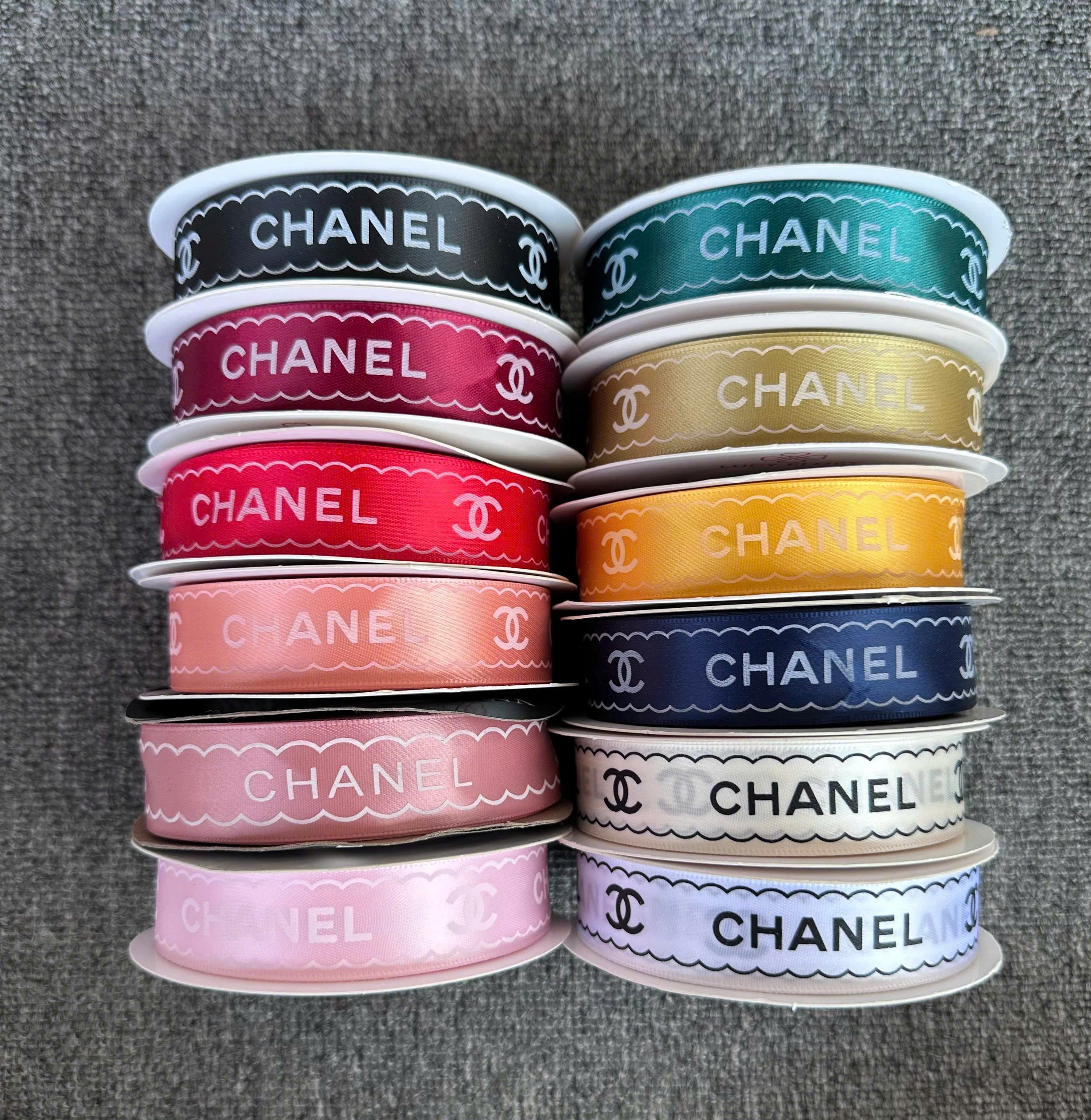 Ruy Băng Lụa Chữ Chanel 2,5Cm Cao Cấp - Sỉ Phụ Kiện Hoa Ruy Băng Lụa Chữ Chanel 2,5Cm Cao Cấp