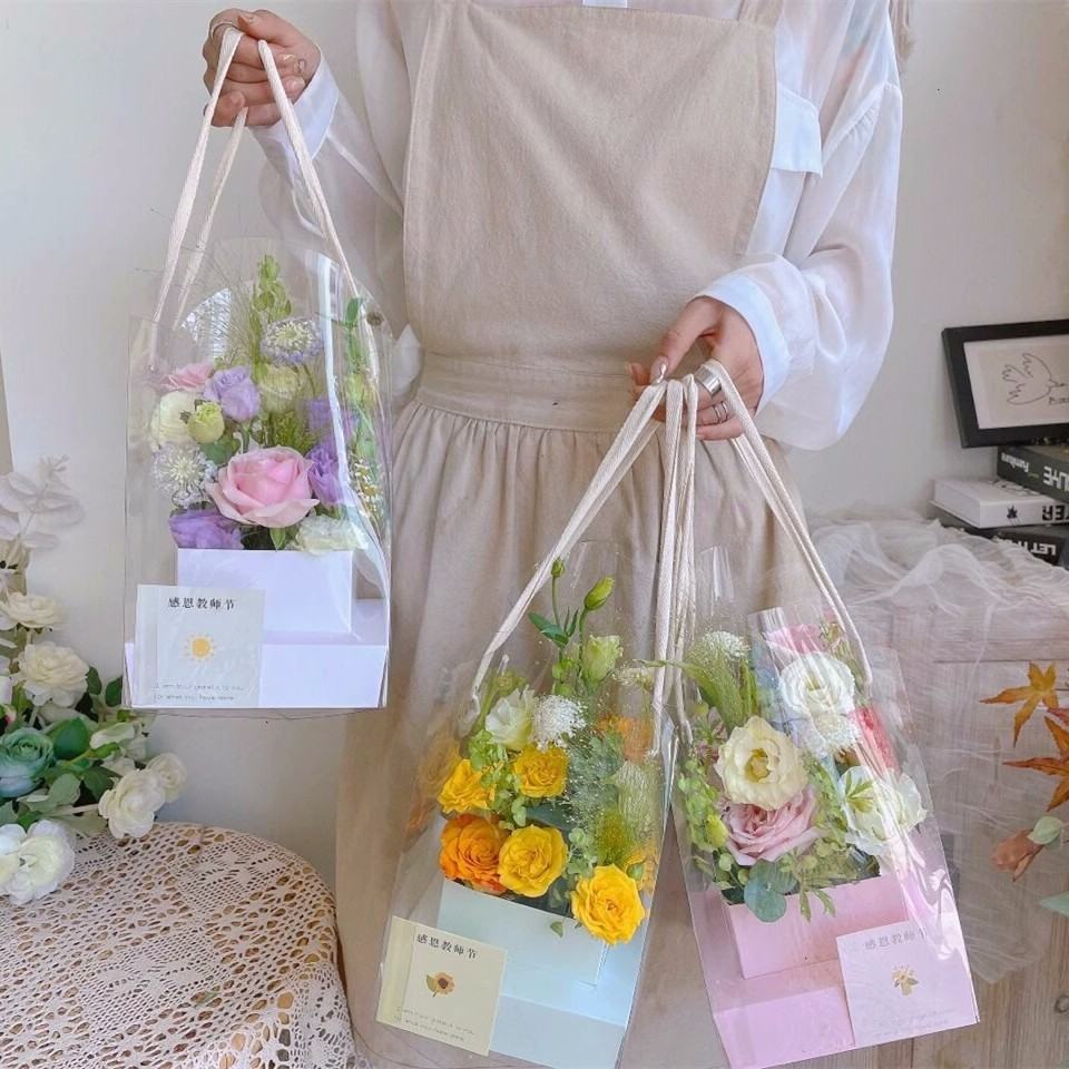 Giỏ Mika Trụ Vuông Quai Xách Cao Cấp (Set 5 Cái) - Sỉ Phụ Kiện Hoa Giỏ Mika Trụ Vuông Quai Xách Cao Cấp (Set 5 Cái) - Ảnh 3