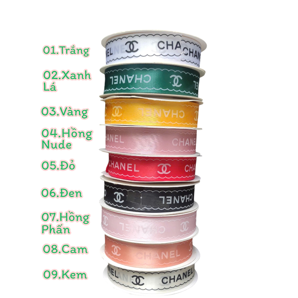 Ruy Băng Lụa Chữ Chanel 2,5Cm Cao Cấp - Sỉ Phụ Kiện Hoa Ruy Băng Lụa Chữ Chanel 2,5Cm Cao Cấp - Ảnh 3