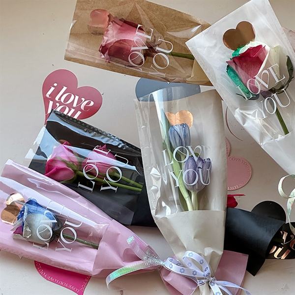 Túi Đựng Hoa 1 Bông Cao Cấp: Love You Tim Đồng - Sỉ Phụ Kiện Hoa Túi Đựng Hoa 1 Bông Cao Cấp: Love You Tim Đồng - Ảnh 2
