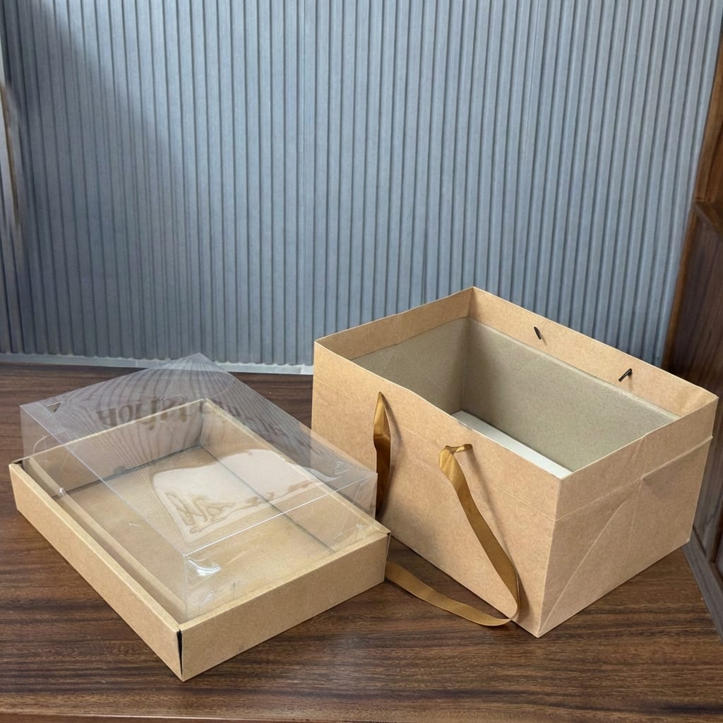 Hộp Trái Cây Mica Chữ Nhật Kèm Túi Kraf 25x35cm(Set 10 cái) - Sỉ Phụ Kiện Hoa Hộp Trái Cây Mica Chữ Nhật Kèm Túi Kraf 25x35cm(Set 10 cái) - Ảnh 2