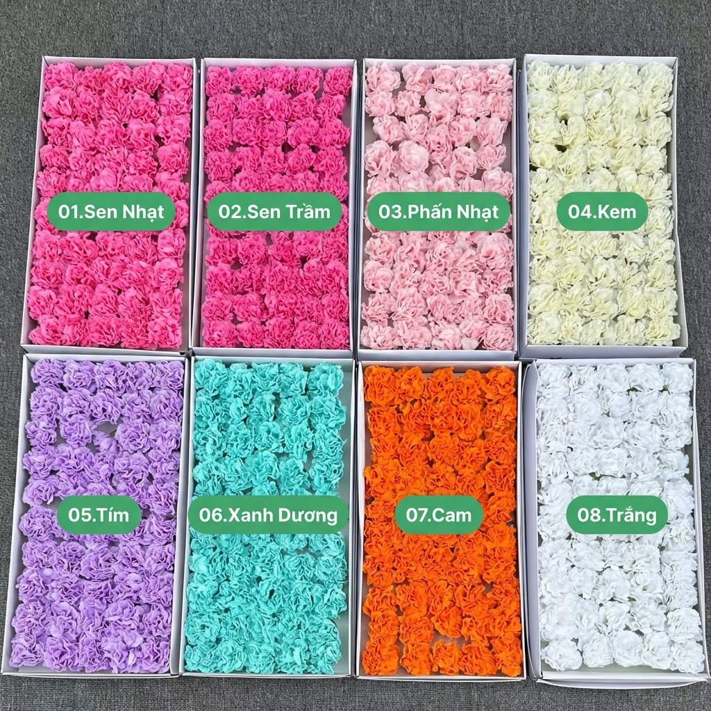 Đầu Bông Cẩm Chướng Kép - Sỉ Phụ Kiện Hoa Đầu Bông Cẩm Chướng Kép - Ảnh 5