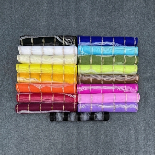 Lưới Sọc Kim Tuyến Mix Sợi Trắng (10yard)